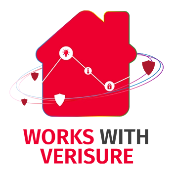 Works with Verisure logo.